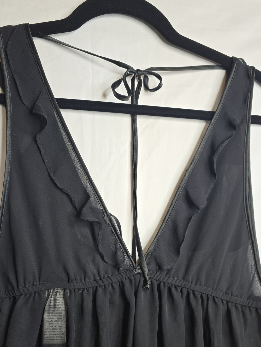 In Bloom By Jonquil Vintage Black Sexy Babydoll Nightgown - Picture 5 of 8
